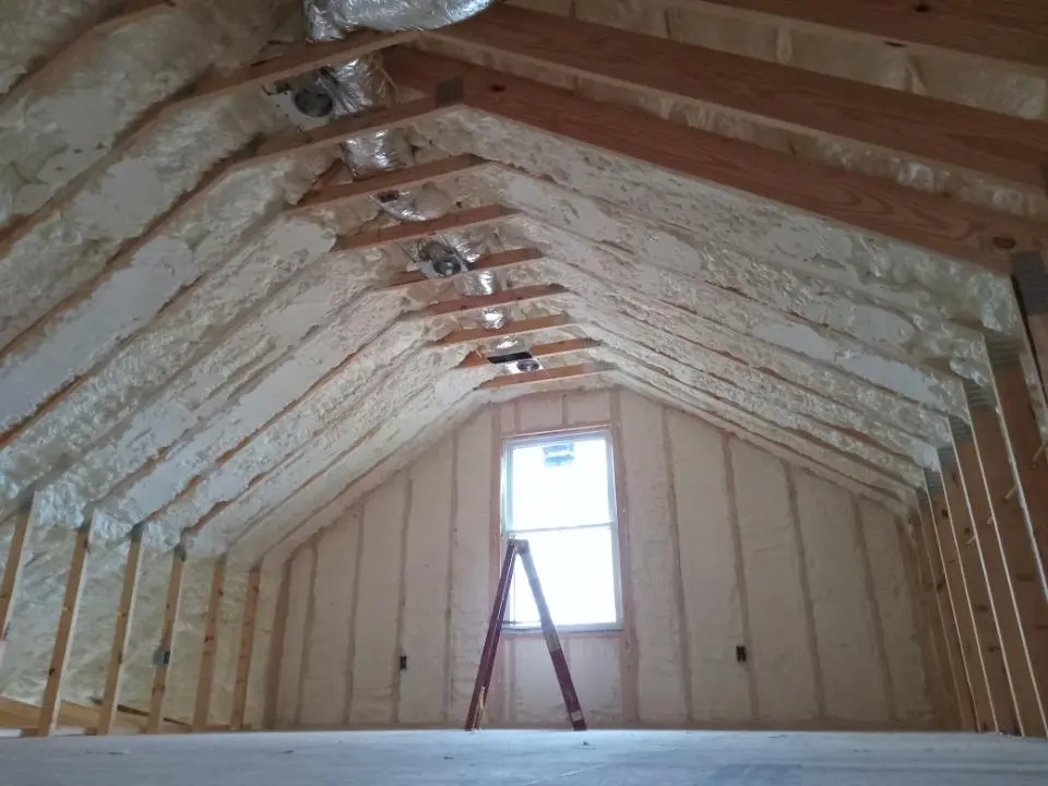 Spray foam roofing application for Crawl Space Insulation project in Woodbury